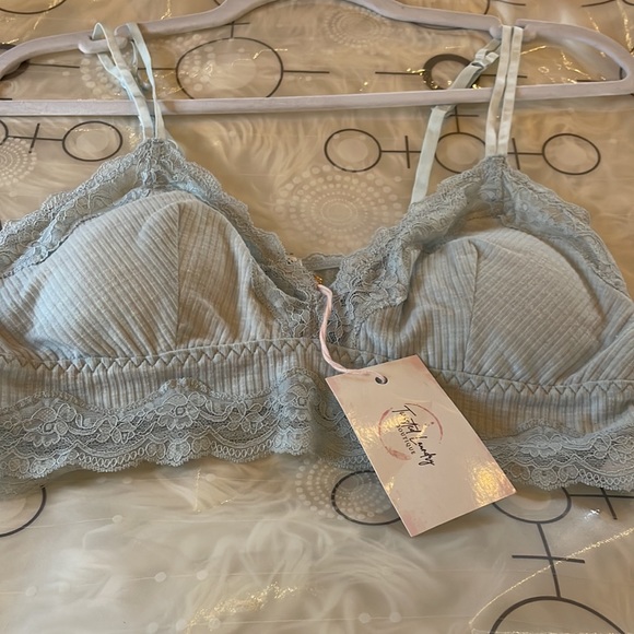 Light Sky Blue LACE BRALETTE IN light Blue - Picture 5 of 9
